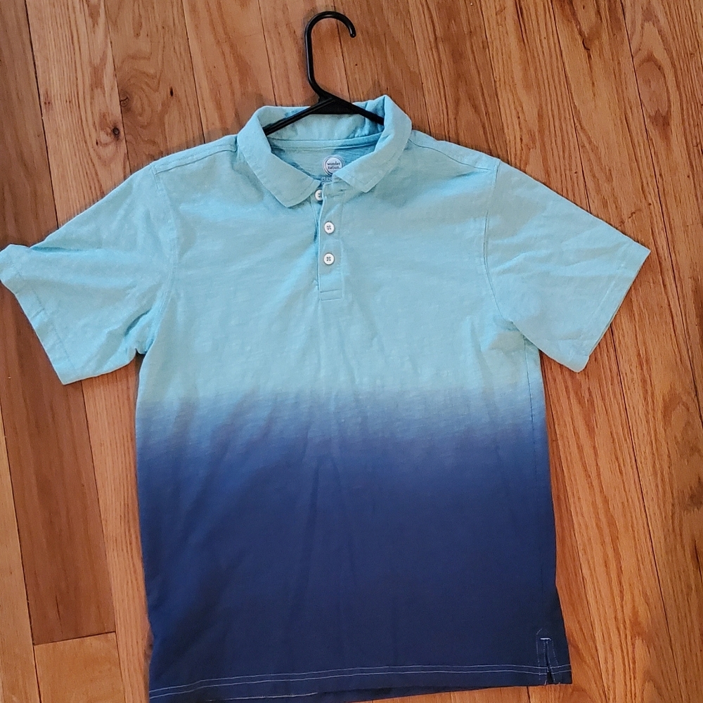XL Boy's Blue Collarad Wonder Nation Shirt